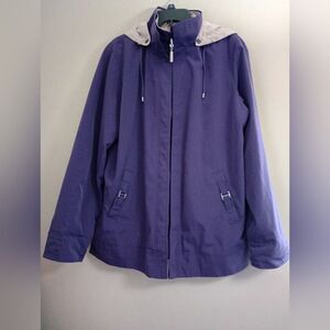 Liz Claiborne Purple Coat with Detachable Hood Size Large